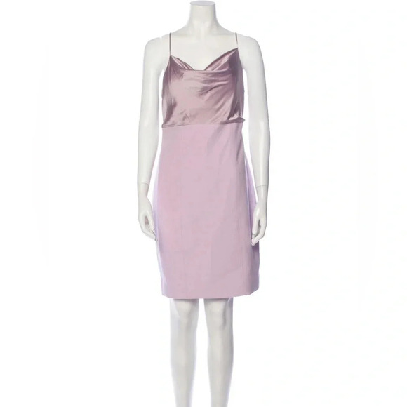 Cinq à Sept Purple Sleeveless Cowl Neck Shift Dress Women Size 10 - Picture 6 of 9